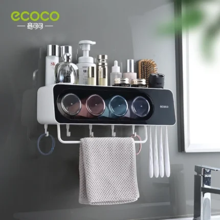 ECOCO-Porte-serviettes pour brosse à dents - Noir