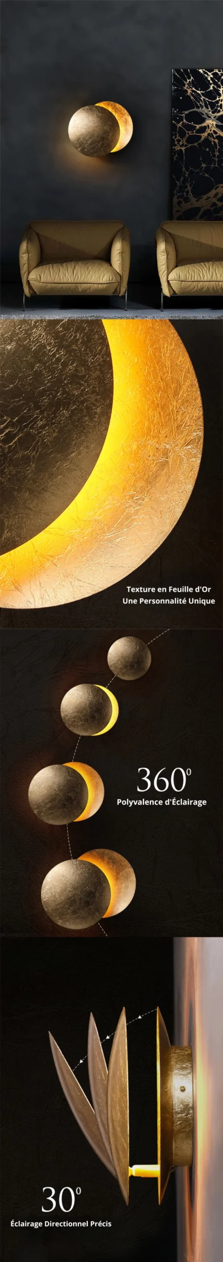 Maison et bureau Maison Art mural Eclipse applique mural 360 