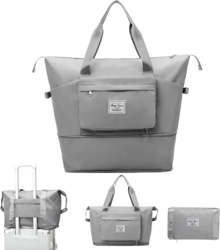 Sac de voyage pliable de grande capacité - GRIS