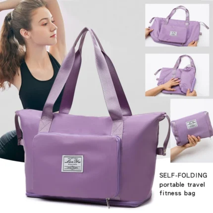 Sac de voyage pliable de grande capacité Sac fourre-tout MAUVE