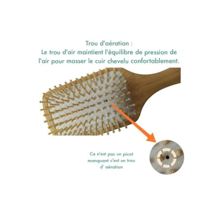 Brosse cheveux Pneumatique en Bois