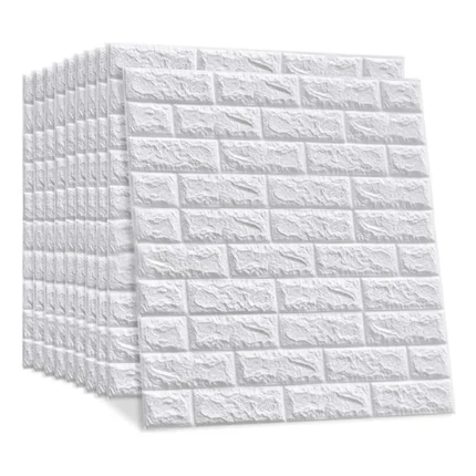 Panneaux décoratif adhésif 3D Lot De 10 - Blanc