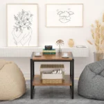 Table d'Appoint Moderne en Bois et Acier