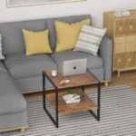 Table d'Appoint Moderne en Bois et Acier