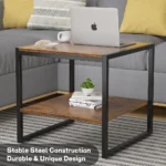 Table d'Appoint Moderne en Bois et Acier
