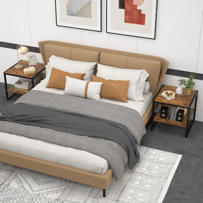 Table d'Appoint Moderne en Bois et Acier