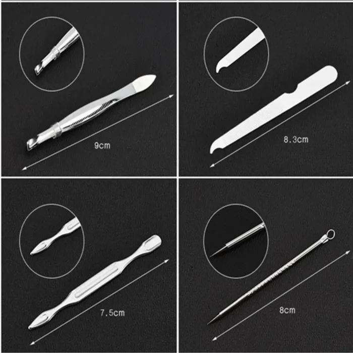 Lot 9 Coupe-Ongles multifonction en Acier Inoxydable