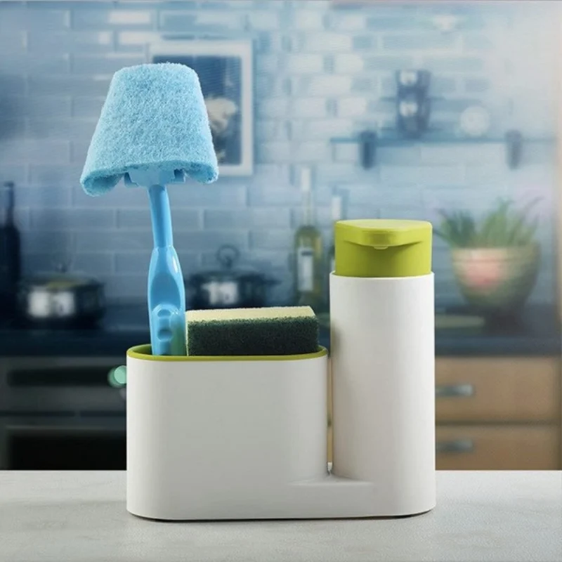 Distributeur de Savon avec Porte Eponge