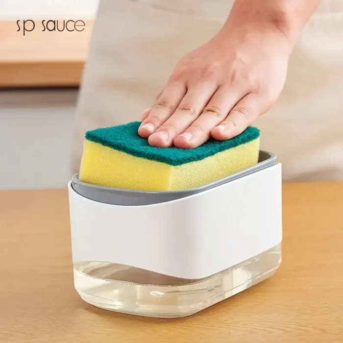Distributeur de savon avec support pour éponge