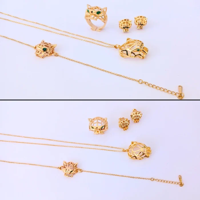 Parure Carrée Jaguar en Acier Inoxydable