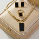 Parure Carrée en Acier Inoxydable