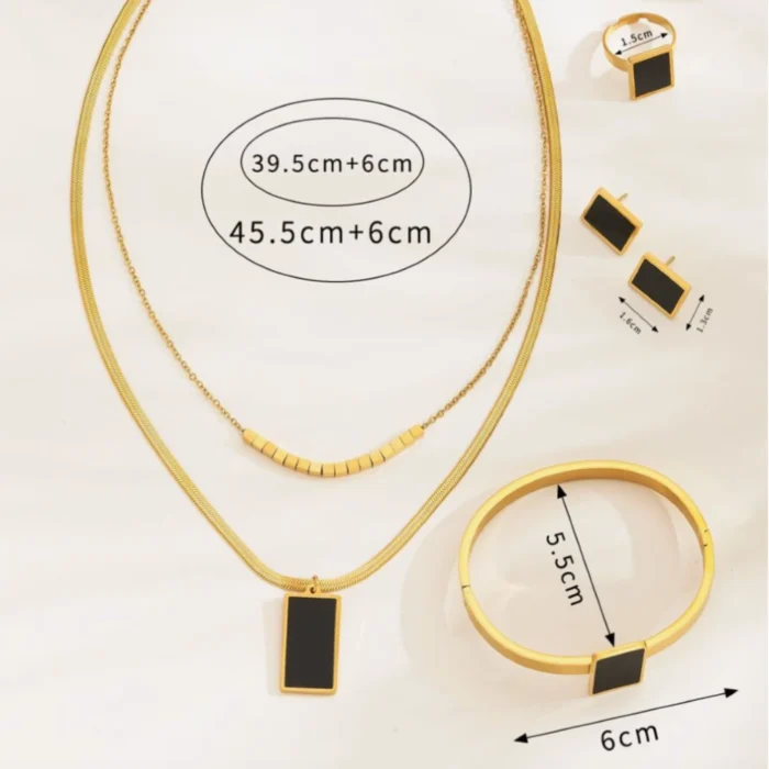 Parure Carrée en Acier Inoxydable