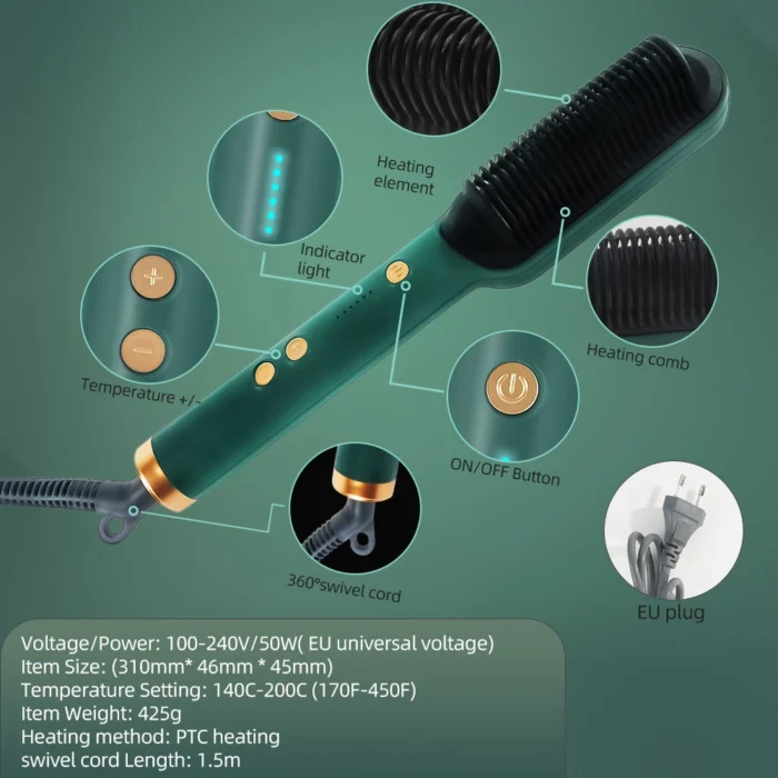 Brosse Lissante Électrique 2 en 1 HA808