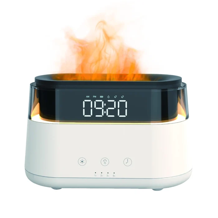 Diffuseur Aroma à Effet Flamme avec Horloge