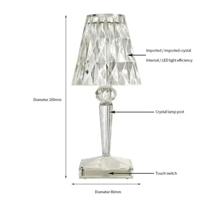Lampe LED Cristal Tactile