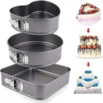 Lot de 3 Moules à Gâteaux en Acier Inoxydable