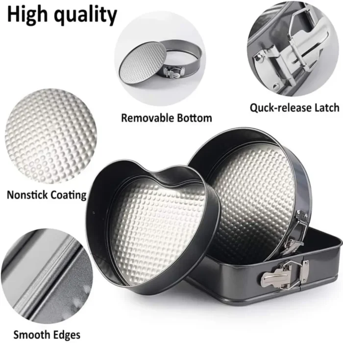 Lot de 3 Moules à Gâteaux en Acier Inoxydable
