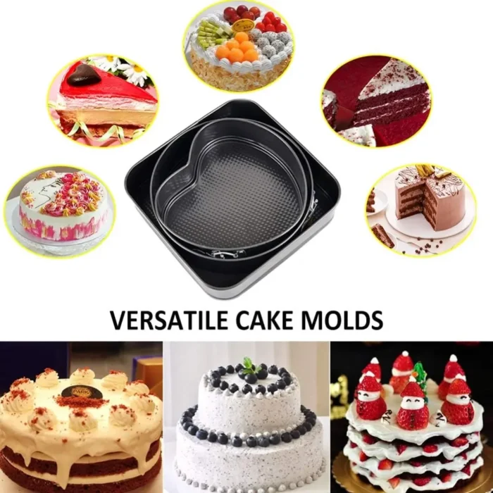 Lot de 3 Moules à Gâteaux en Acier Inoxydable