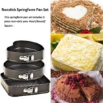 Lot de 3 Moules à Gâteaux en Acier Inoxydable