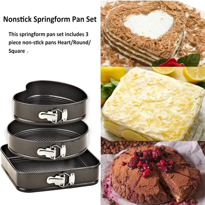 Lot de 3 Moules à Gâteaux en Acier Inoxydable