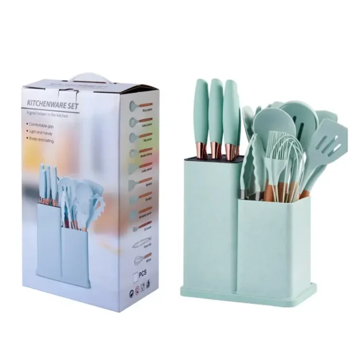 Set d’Ustensiles de Cuisine en Silicone – 19 Pièces