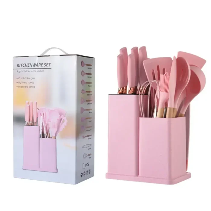 Set d’Ustensiles de Cuisine en Silicone – 19 Pièces