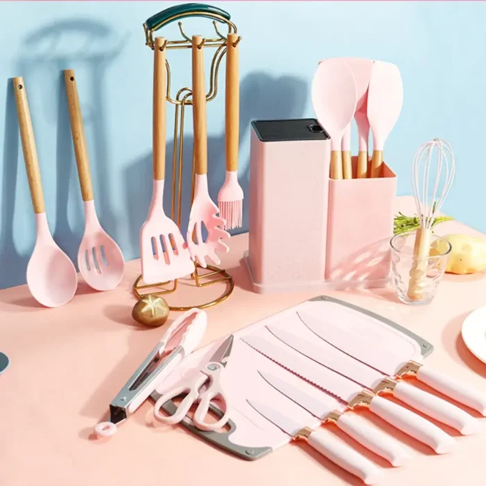 Set d’Ustensiles de Cuisine en Silicone – 19 Pièces (55)