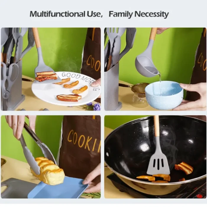 Set d’Ustensiles de Cuisine en Silicone – 19 Pièces