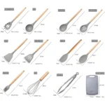 Set d’Ustensiles de Cuisine en Silicone – 19 Pièces