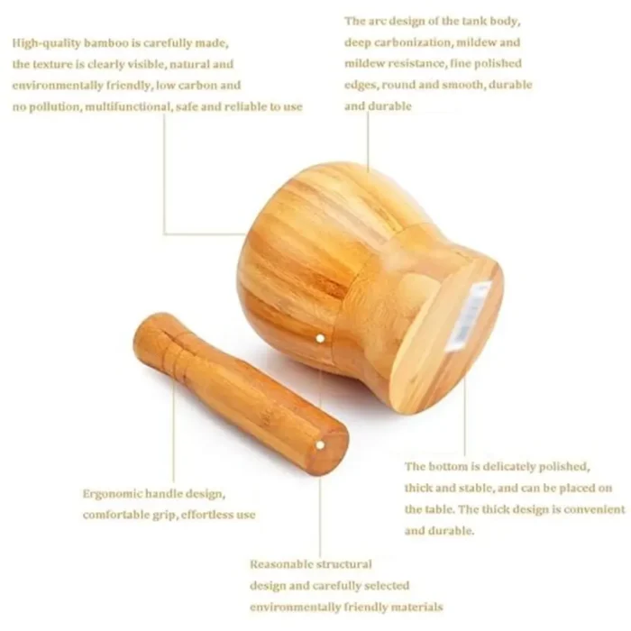Mortier et Pilon en Bambou 11x11 cm