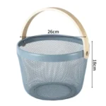 Panier de Rangement en Métal et Bambou