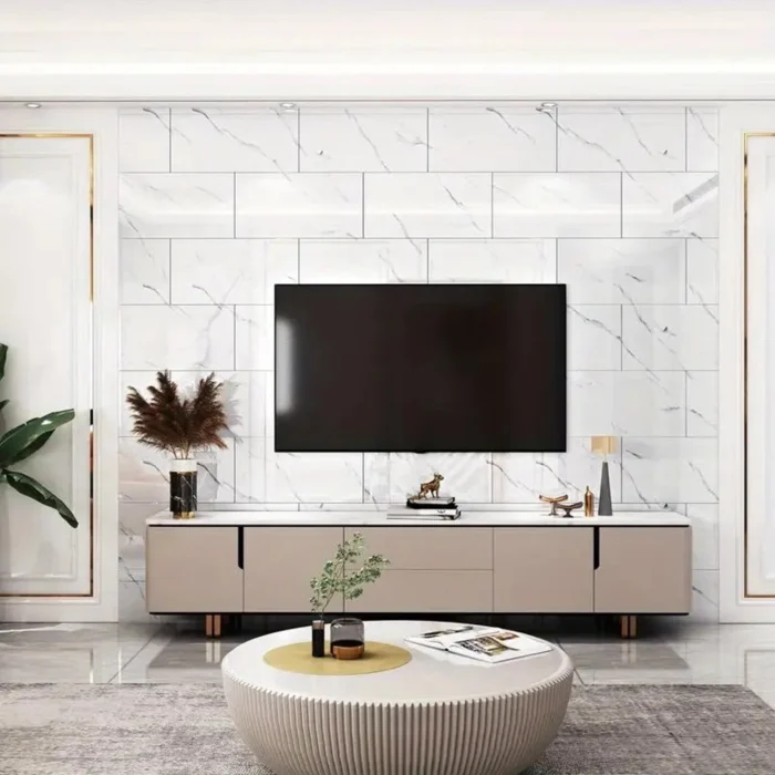 Panneaux Muraux Autocollants Effet Marbre CALACATTA ORO