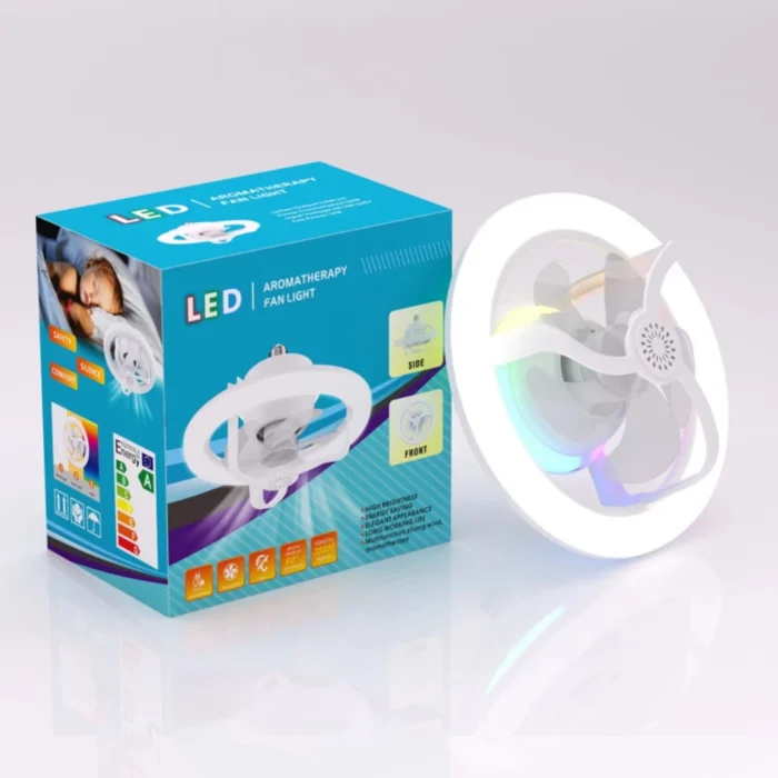 Plafonnier LED RGB avec Ventilateur