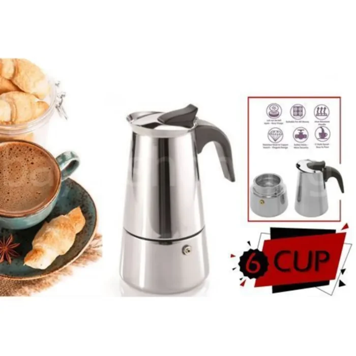 Cafetière Italienne Expresso Inox 6 Tasses