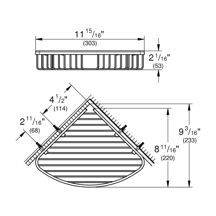 Étagère Angle de Douche Inox