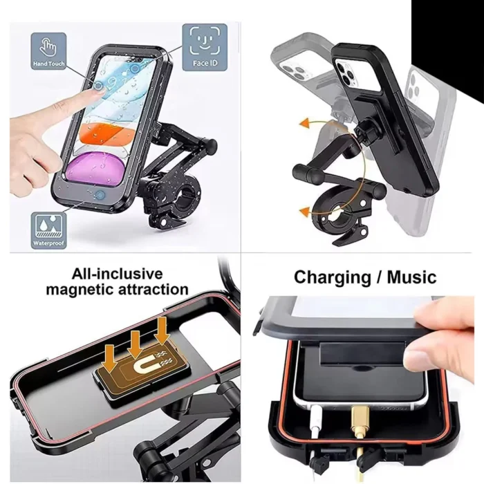 Support Téléphone Moto Étanche