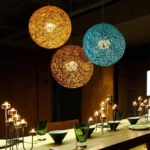 Lustre en Rotin Naturel Marron