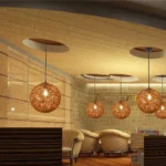 Lustre en Rotin Naturel Marron
