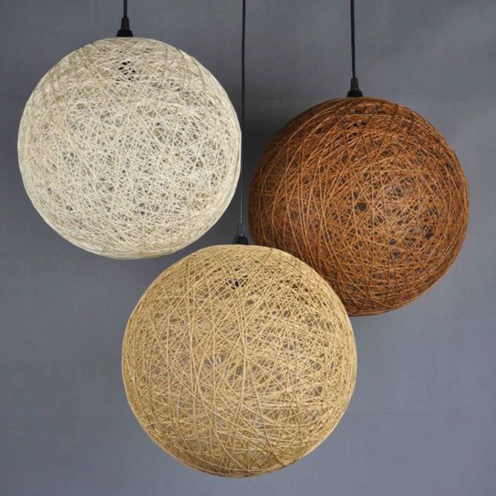 Lustre en Rotin Naturel Marron