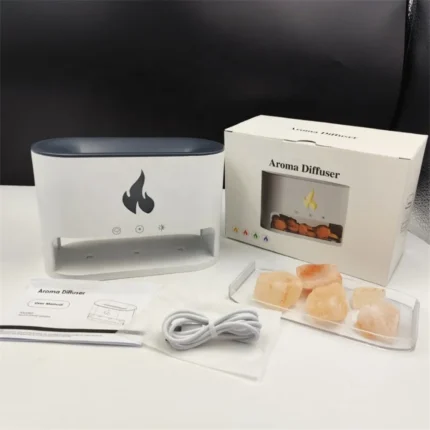 Diffuseur Arome à Flamme Colorée en Pierre de Sel