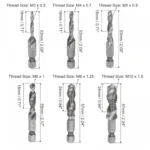 Lot de 6 Forets et Tarauds Combinés