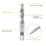 Lot de 6 Forets et Tarauds Combinés